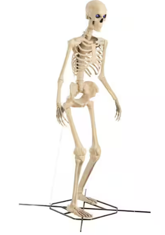 12 FT Giant Halloween Skeleton with Animated LCD Eyes – Poseable Outdoor Yard Decoration