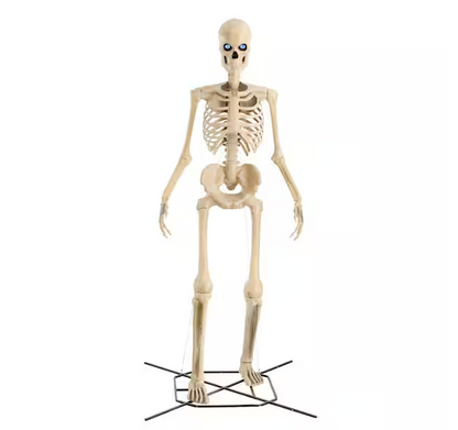 12 FT Giant Halloween Skeleton with Animated LCD Eyes – Poseable Outdoor Yard Decoration