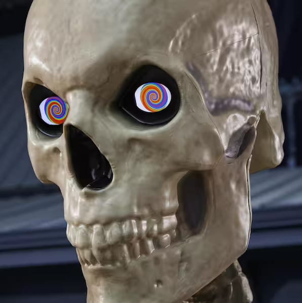 12 FT Giant Halloween Skeleton with Animated LCD Eyes – Poseable Outdoor Yard Decoration
