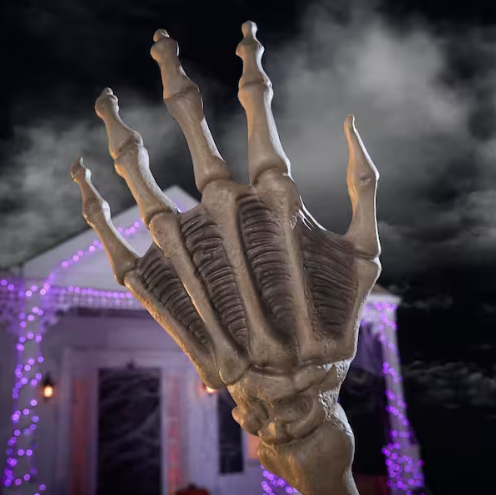 12 FT Giant Halloween Skeleton with Animated LCD Eyes – Poseable Outdoor Yard Decoration